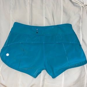 Amalfi Blue Lululemon Speedup Shorts 2.5